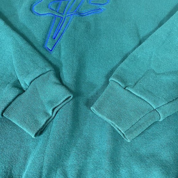 Vintage 90s Ivy Crew Men's XL Sweatshirt Made In USA Green Big Logo On Front GUC - Picture 6 of 8